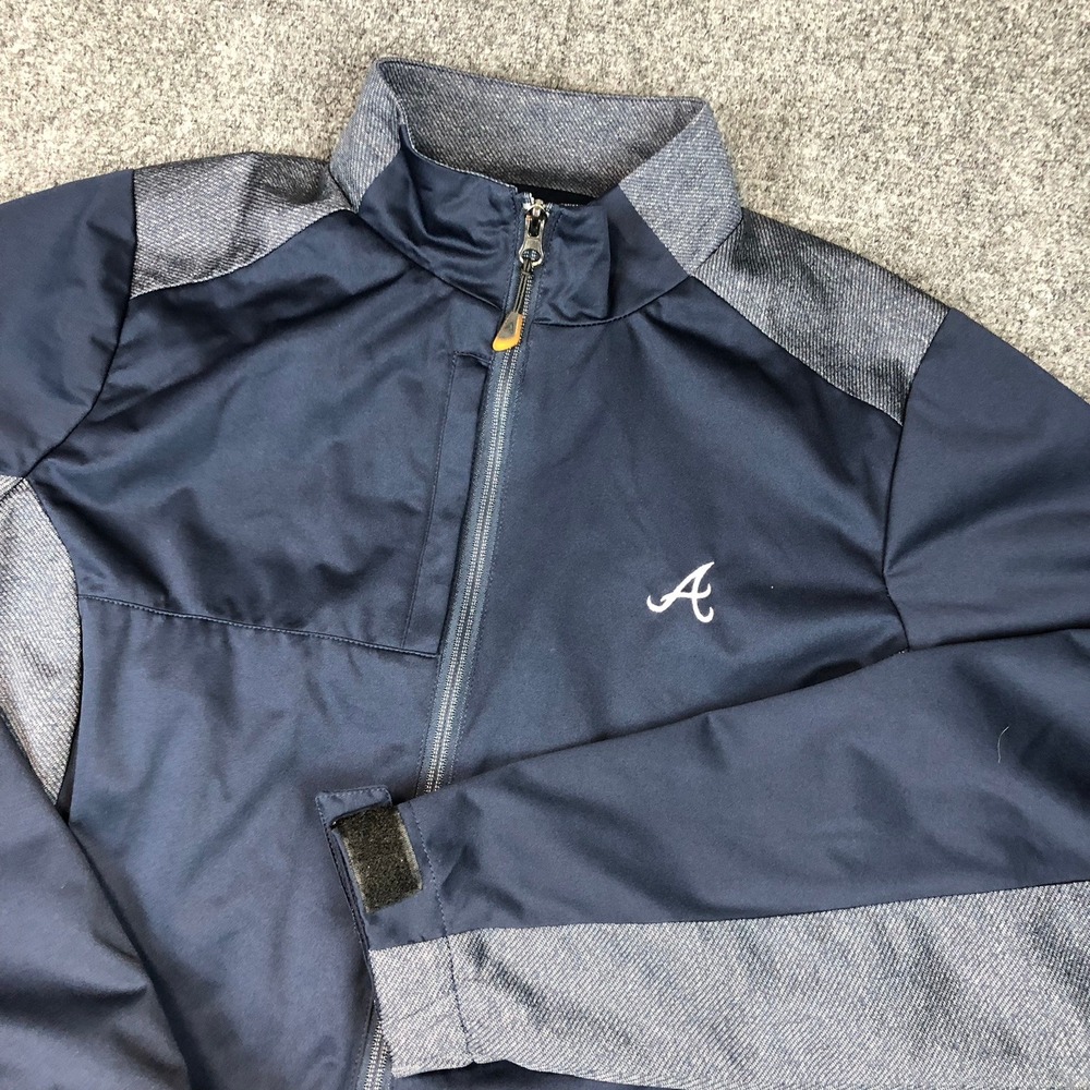 Antigua Womens‎ Atlanta Braves MLB Baseball Jacket Full Zip Gray Blue XL